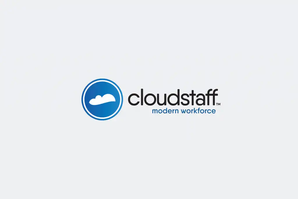 Cloudstaff modern workforce logo with blue cloud icon