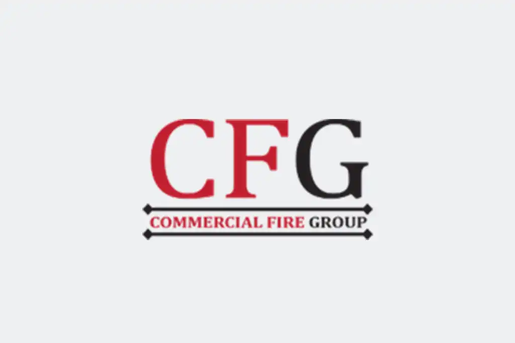 CFG Commercial Fire Group logo in red and black