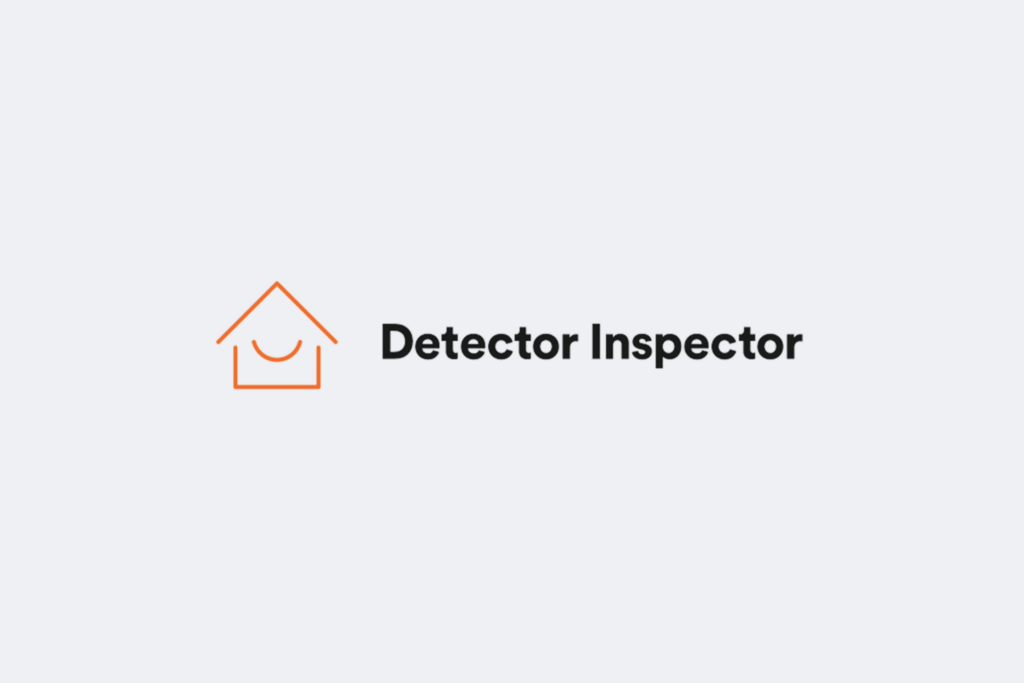 Detector Inspector logo with orange house icon