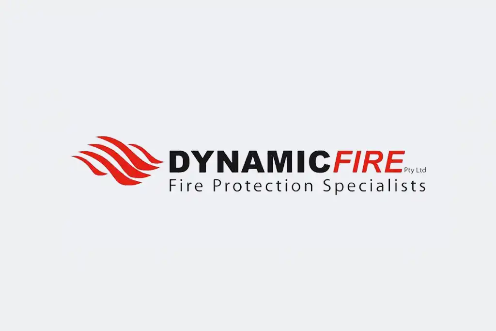 Dynamic Fire logo with red flames and text