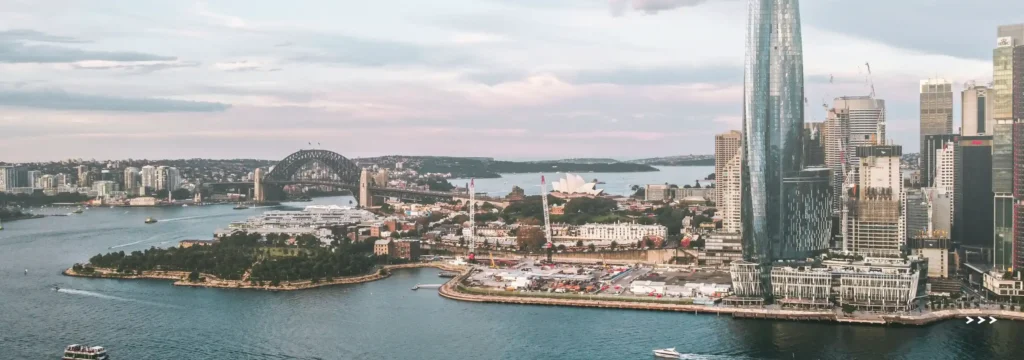 Sydney skyline with Harbour Bridge and Opera House